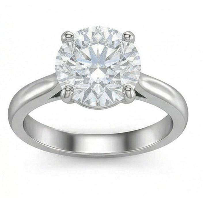 Superbe bague diamant solitaire taille ronde 2,75 ct 4 griffes