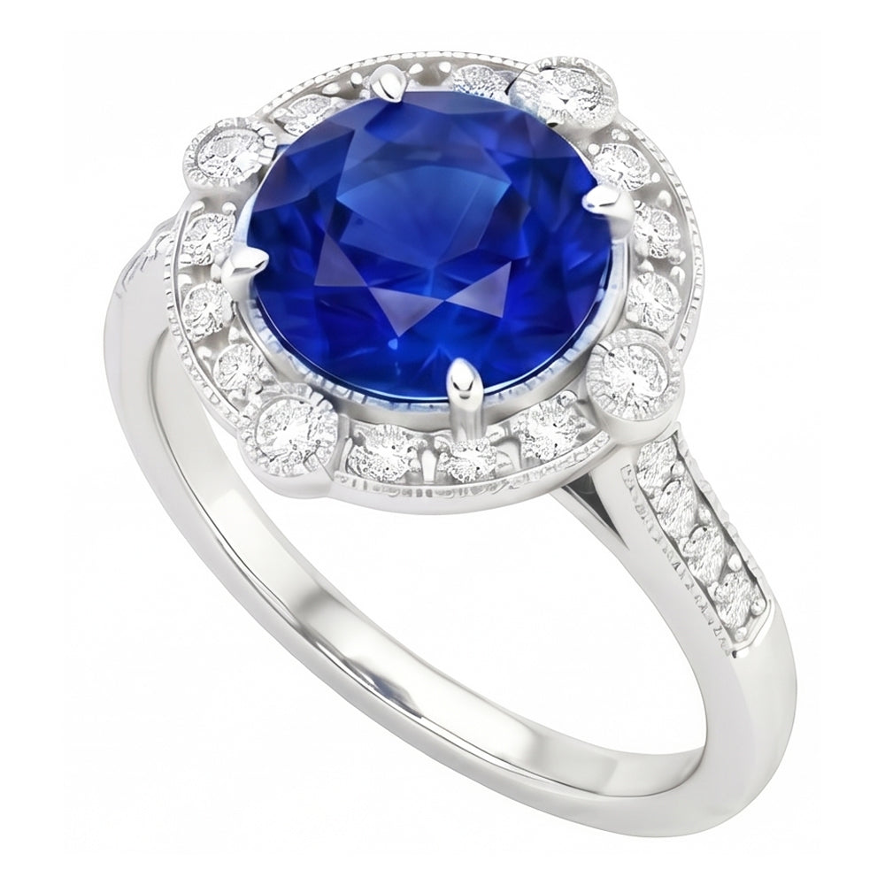 naturel round diamant 5.61carats bague angle de côté