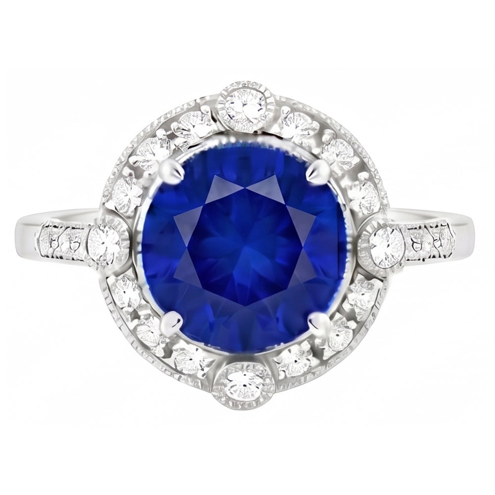 naturel round diamant 5.61carats bague détail rapproché
