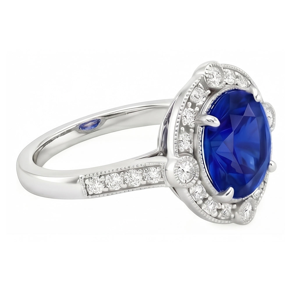 naturel round diamant 5.61carats bague vue de dessus