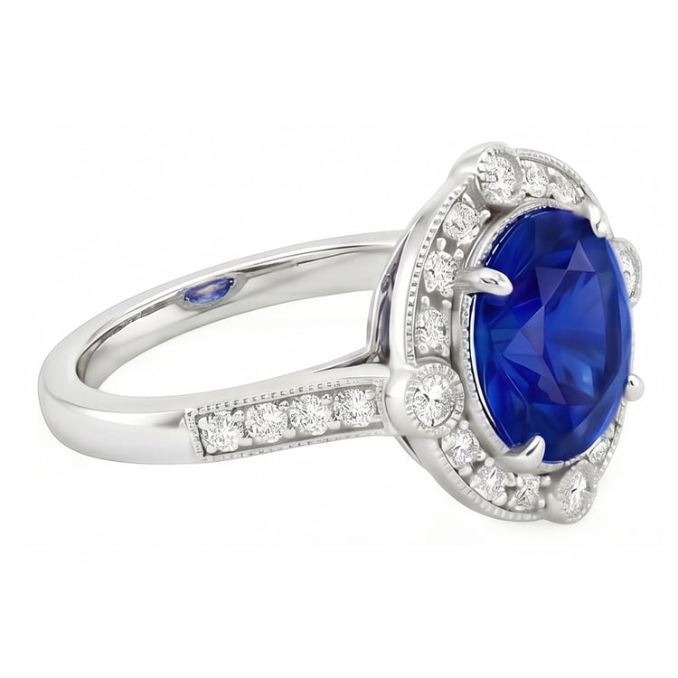 naturel round diamant 5.61carats bague vue de dessus
