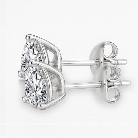 Superbe Boucle D'Oreille Femme Réel Diamant Taille Trilliant 2 Carats Or Blanc