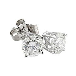 Superbes Boucles D'Oreilles Clous Naturel Diamant 2.02 Cts Rondes