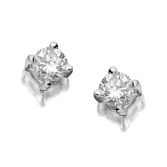 Superbes Boucles D'oreilles Réel Diamant 1.10 Carats Or Blanc 14K