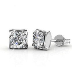 Superbes Boucles Réel D'oreilles Diamants 2 Ct Or Blanc 14K Nouveau