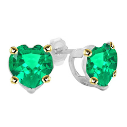 Heart Émeraude Fine Gemstone Earring 2,50 carats – Or Deux Tons