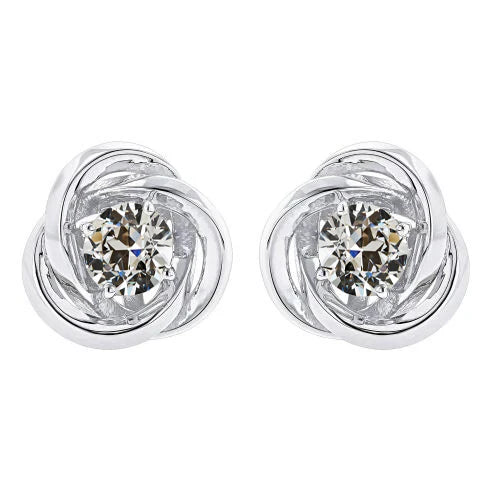 Taille Old Mine Diamant Fin bague en Or Blanc 14 Carats – vue principale