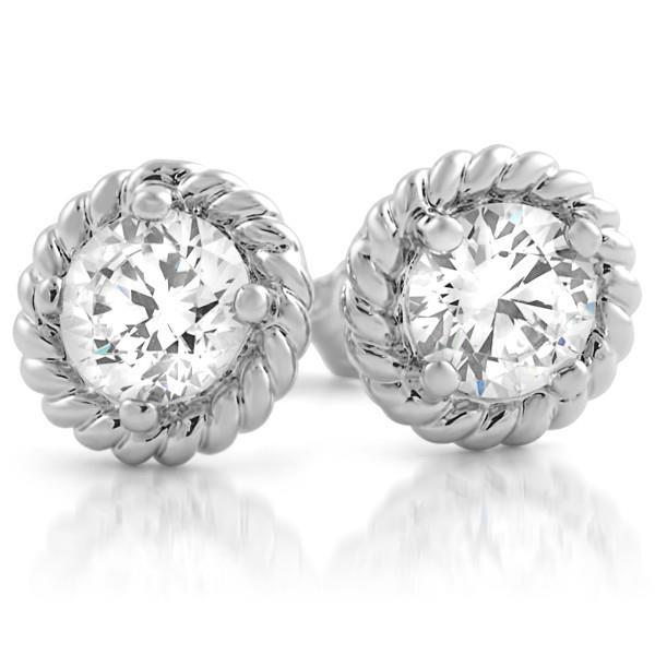 Taille Brillant Rond 2.50 Ct. Boucles D'Oreilles Véritable Diamants En Or Fin