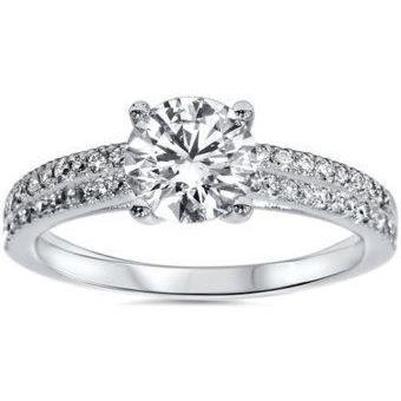 Taille Brillant Rond 3.20 Ct. Bague De Fiançailles En Véritable Diamants En Or 14K