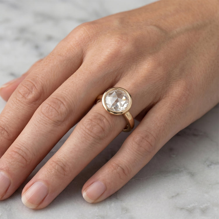 Taille Rose Solitaire de Fiançailles – Diamant 2,75 carats Or