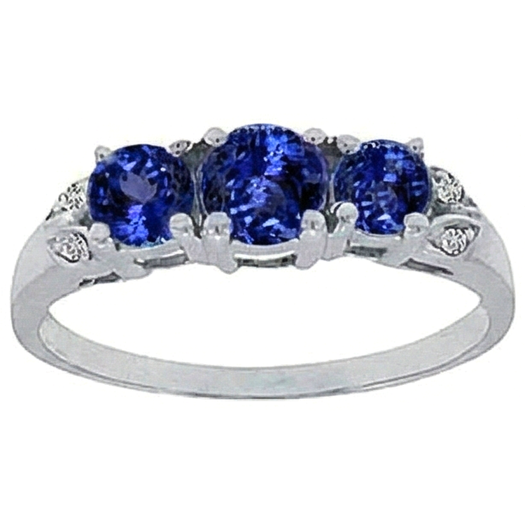 Tanzanite AAA Diamant Naturels Extraits des Mines ( et non cultivés en laboratoire ) Rond 2.75 Carat Bague Pierres Précieuses Bijoux