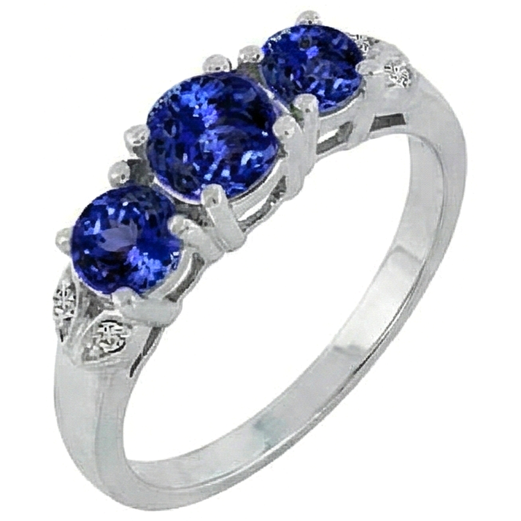 Tanzanite AAA Diamant Naturels Extraits des Mines ( et non cultivés en laboratoire ) Rond 2.75 Carat Bague Pierres Précieuses Bijoux