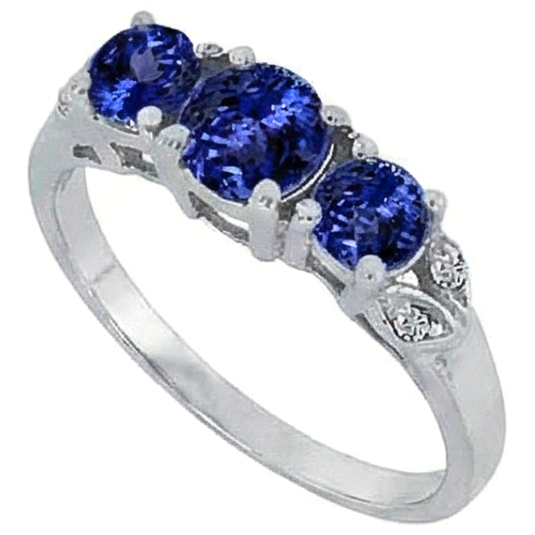 Tanzanite AAA Diamant Naturels Extraits des Mines ( et non cultivés en laboratoire ) Rond 2.75 Carat Bague Pierres Précieuses Bijoux