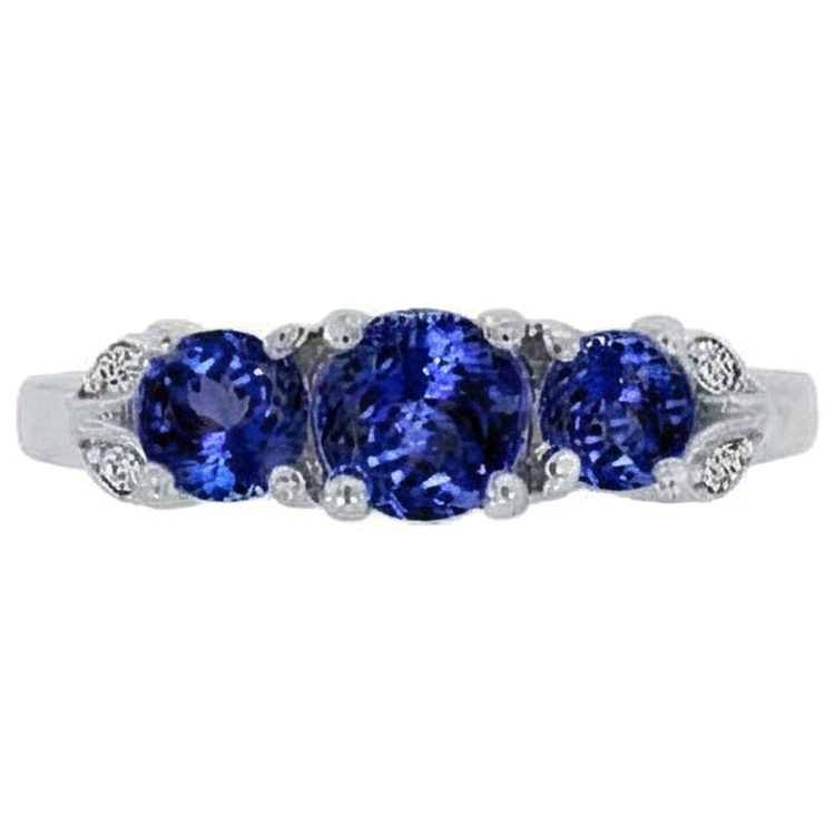 Tanzanite AAA Diamant Naturels Extraits des Mines ( et non cultivés en laboratoire ) Rond 2.75 Carat Bague Pierres Précieuses Bijoux