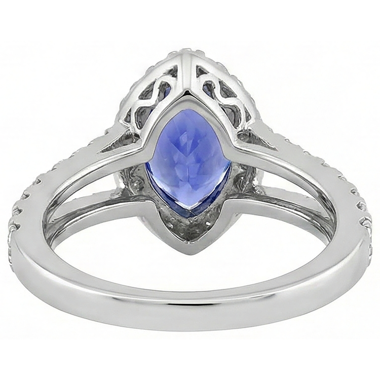 Tanzanite taille poire bleue de 3.25 ct avec bague en diamant pour homme en or