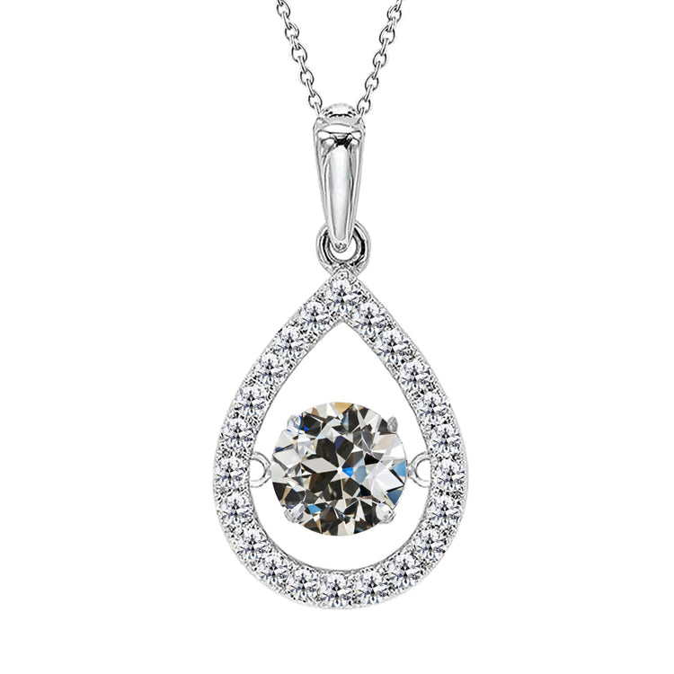 Brillant Pendentif 1,50 carats Or Blanc 14 Carats – vue principale