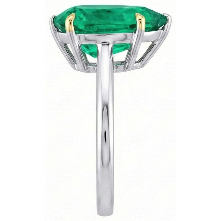 Émeraude Fine Bague Pierre de Couleur – vue de profil