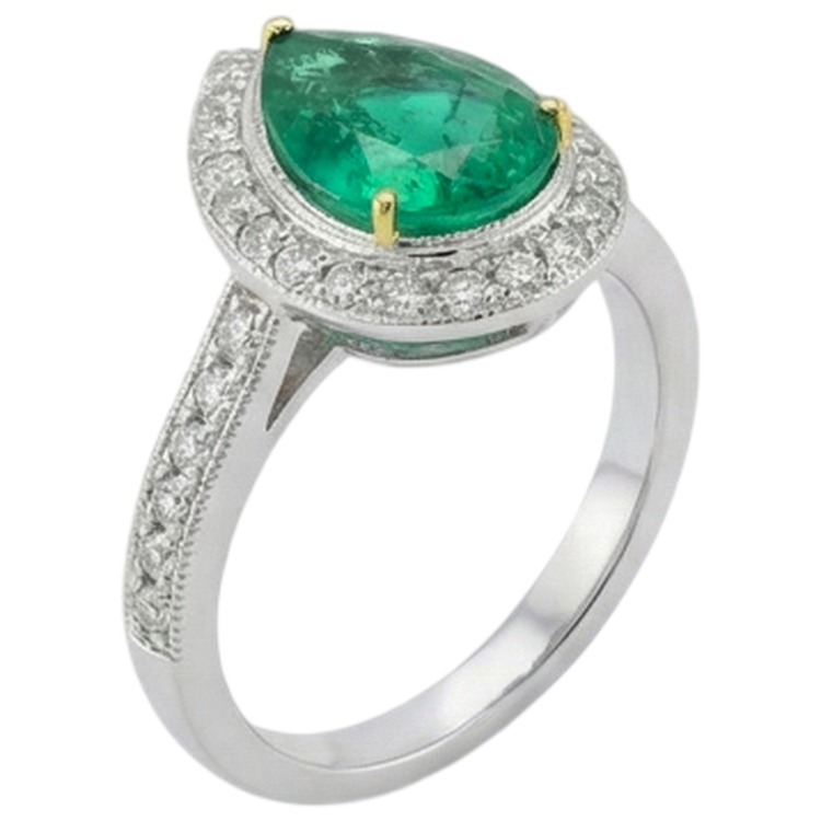 Artisanal Bague Pierre Précieuse 2 carats – vue de profil