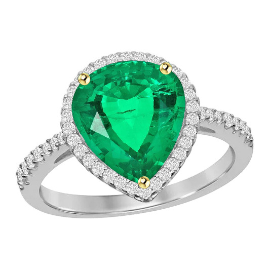 Émeraude Fine Bague Pierre Précieuse – vue principale