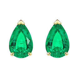 Chatoyant Émeraude Gemstone Earring 2 carats – Or Bicolore 14