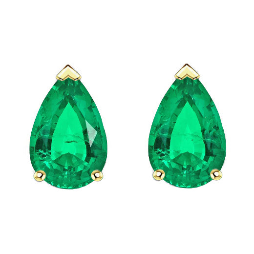 Émeraude Gemstone Earring 2-carats Or Bicolore 14 Carats – vue principale