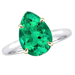 Émeraude Fine GIA Certifié Bague Pierre de Couleur – 3 carats en