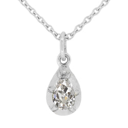 Or Blanc 14 Carats Brillant Pendentif Goutte – 1,50-carats