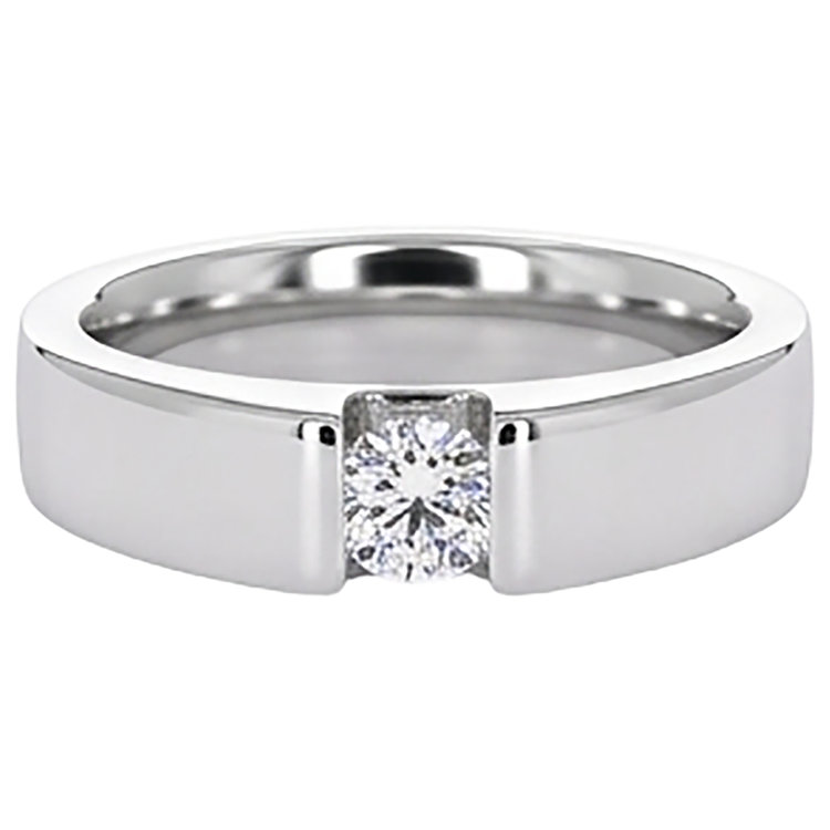 Tension Sertie Diamant Bague Homme 1 Carat Bijoux