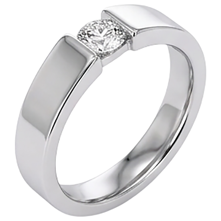 Tension Sertie Diamant Bague Homme 1 Carat Bijoux