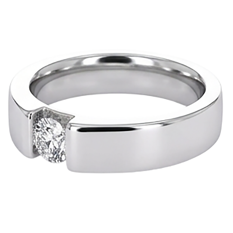 Tension Sertie Diamant Bague Homme 1 Carat Bijoux