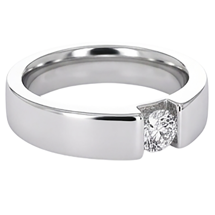 Tension Sertie Diamant Bague Homme 1 Carat Bijoux