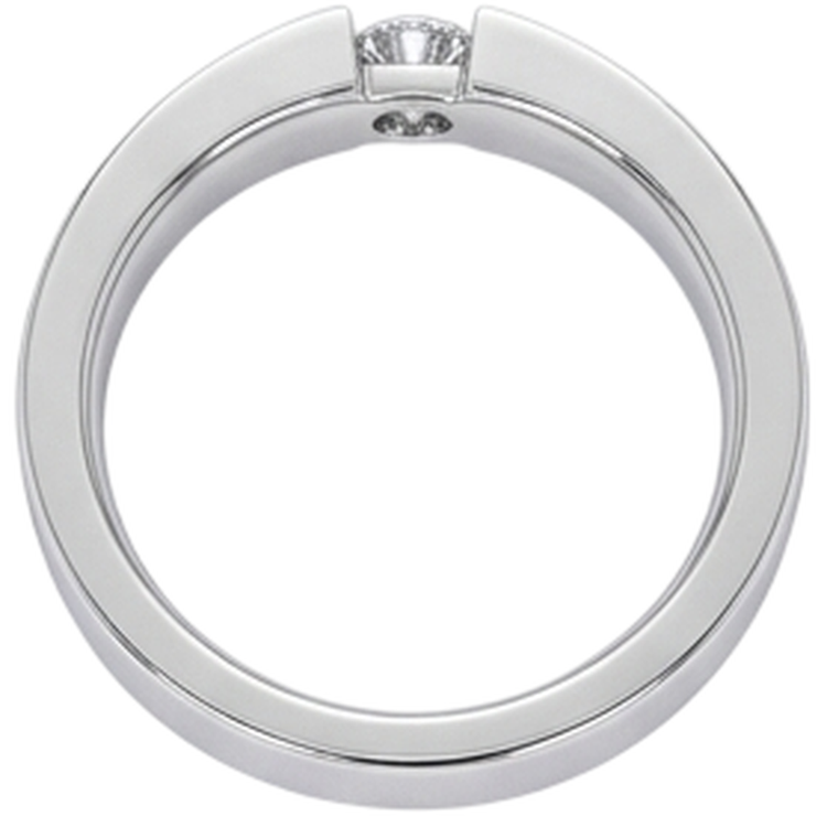 Tension Sertie Diamant Rond Promesse Bague Homme 0.50 Carats Bijoux