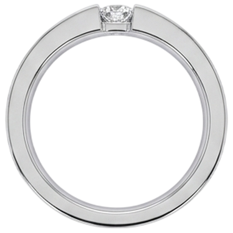 Tension Sertie Diamant Rond Promesse Bague Homme 0.50 Carats Bijoux