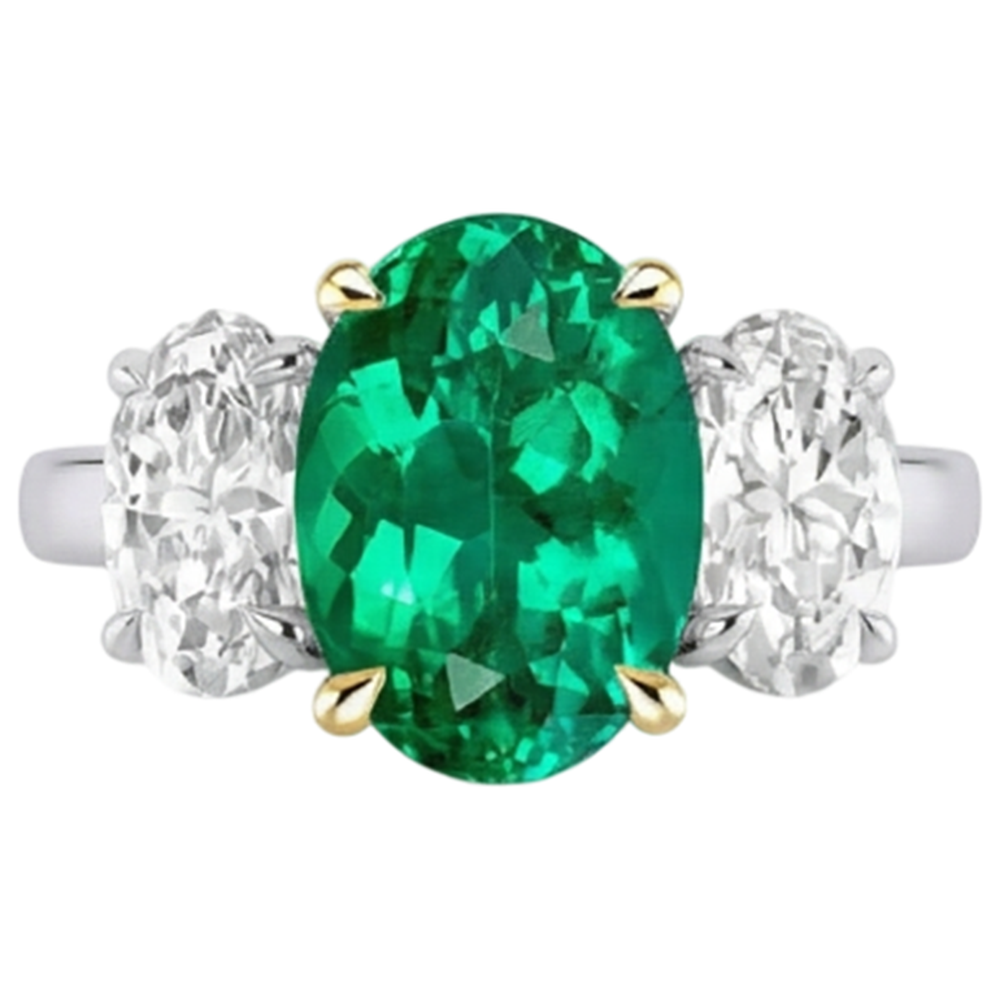 Émeraude Bague Pierre de Couleur – vue d'angle