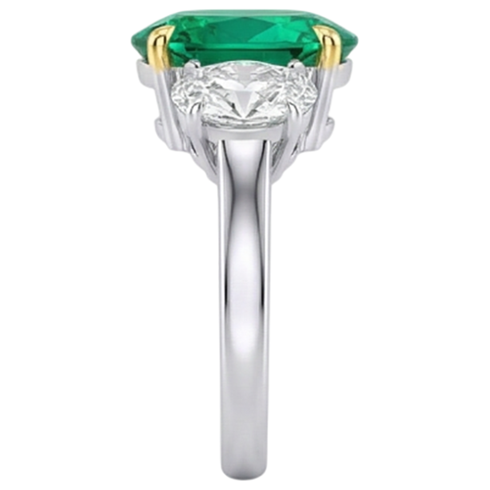 Fin Bague Pierre de Couleur 4 carats – vue de dessus