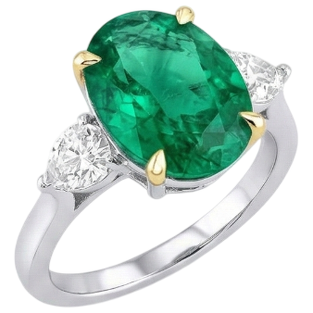 Élégant Bague avec Gemme 4 carats – vue de côté