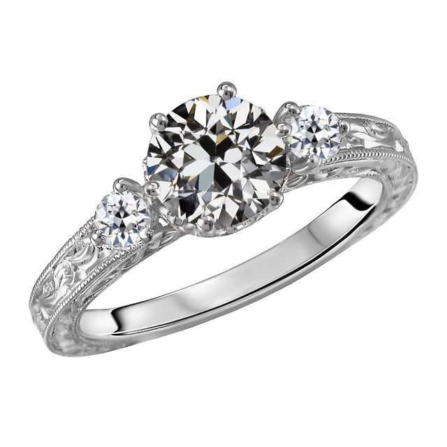 Brillant Bague Trilogie 2 carats Or 14K Blanc – vue principale