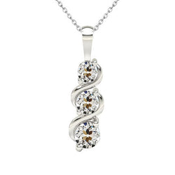 Rayonnant Taille Old Mine Brillant Pendentif Goutte – 0,25