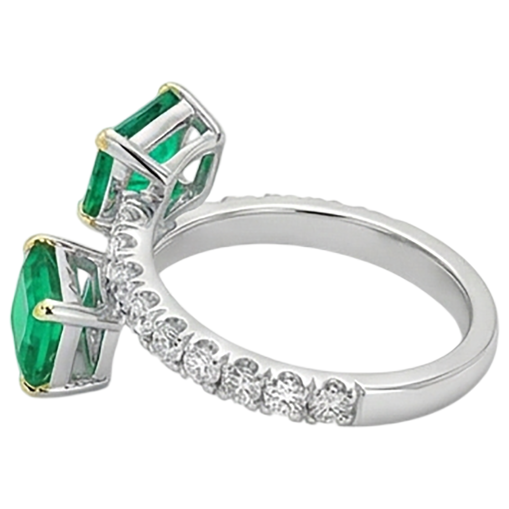 Émeraude Fine Bague Pierre Précieuse – vue de dessus