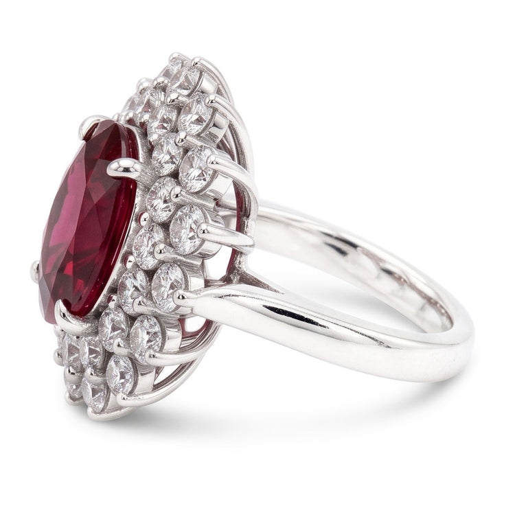 Tourmaline Rouge Et Diamants Naturels Extraits des Mines ( et non cultivés en laboratoire ) 6.5 Ct Bague De Fiançailles Or 14K