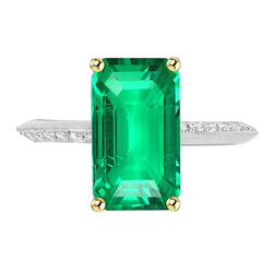 De luxe Bague avec Gemme avec Émeraude Pavé – 5 carats