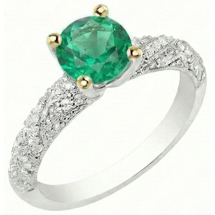 Émeraude Fine Bague avec Gemme – vue de face