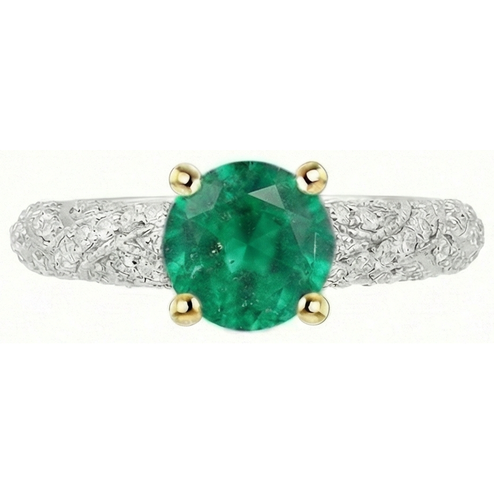 Premium Émeraude Fine Bague avec Gemme 1,50 carats – vue d'angle