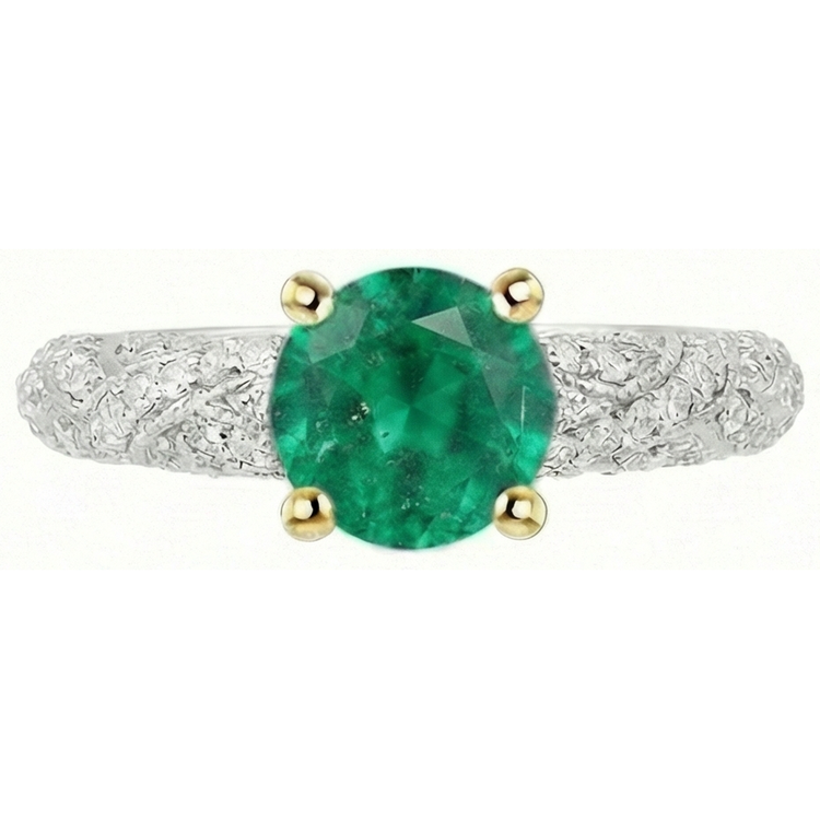 Premium Émeraude Fine Bague avec Gemme 1,50 carats – vue d'angle