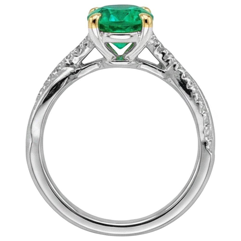Élégant Bague Pierre de Couleur 2 carats – vue de dessus
