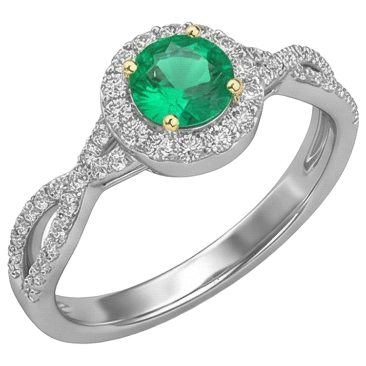 Premium Émeraude Colombienne Bague avec Gemme 1 carats – vue de face