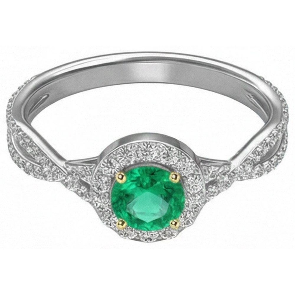 Premium Émeraude Colombienne Bague avec Gemme 1 carats – vue de côté
