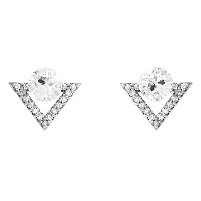 Fin Diamant Boucles d'Oreilles 1 carats – vue principale