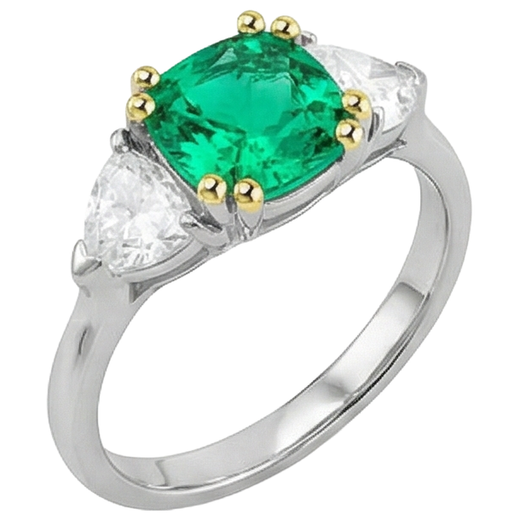 Fin Bague avec Gemme 1 carats – vue de côté