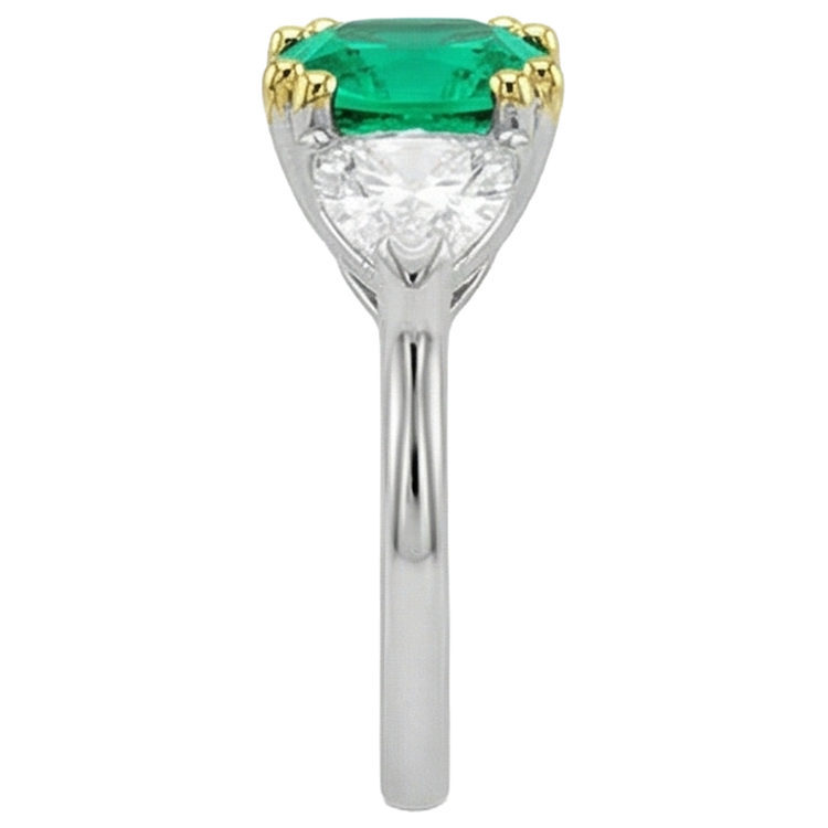 Fin Émeraude Bague avec Gemme 1 carats – vue de dessus